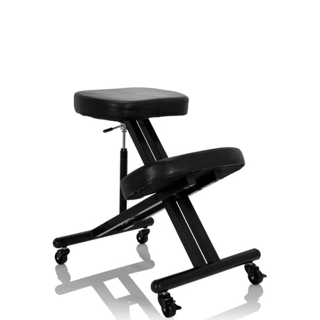 Black kneeling chair ORTHONI with padded seats and castors by hjh OFFICE