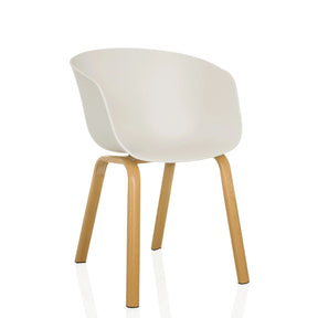 White Shell chair OSLO W with four light wooden legs by hjh LIVING