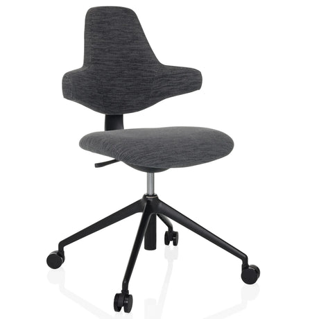 Professional Office Chair PALIANO with grey fabric upholstery and black base on castors by hjh OFFICE