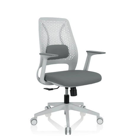 Grey Home Office Chair PARFERIO W with mesh backrest and caster base by hjh OFFICE