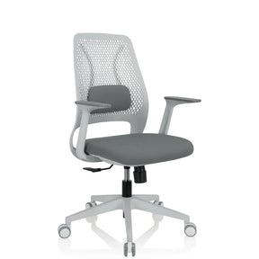 Grey Home Office Chair PARFERIO W with mesh backrest and caster base by hjh OFFICE