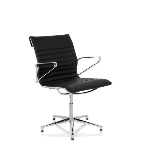 Black guest chair PARIBA V IV with quilted cover and shiny chrome frame by hjh OFFICE