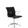 Black guest chair PARIBA V IV with quilted cover and shiny chrome frame by hjh OFFICE