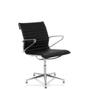 Black guest chair PARIBA V IV with quilted cover and shiny chrome frame by hjh OFFICE