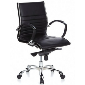 Black Professional Executive Chair PARMA 10 with quilted cover and chromed base by hjh OFFICE