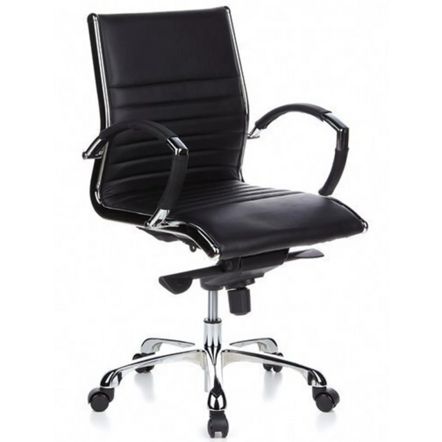 Black Professional Executive Chair PARMA 10 with quilted cover and chromed base by hjh OFFICE