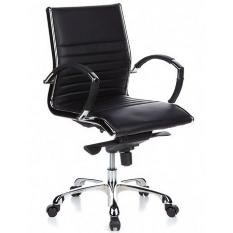Black Professional Executive Chair PARMA 10 with quilted cover and chromed base by hjh OFFICE