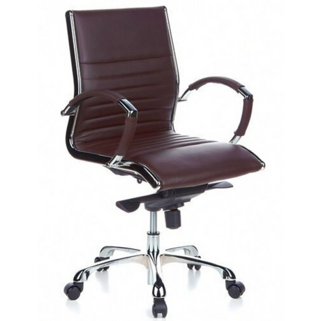 Brown Professional Executive Chair PARMA 10 with quilted cover and chromed base by hjh OFFICE