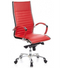 Red Professional Executive Chair PARMA 20 with cross stitching and chromed star base by hjh OFFICE