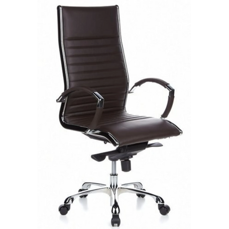 Brown Professional Executive Chair PARMA 20 with quilted cover and glossy base by hjh OFFICE