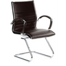 Brown Cantilever chair PARMA V with quilted upholstery and chrome frame by hjh OFFICE