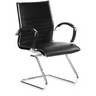 Black cantilever chair PARMA V with quilted upholstery and chrome frame by hjh OFFICE