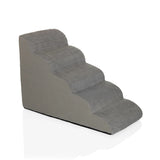 Grey Pet stairs PAWY STEP 5 with four steps and textured fabric cover by hjh LIVING