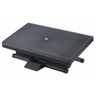 Black Footrest PIEDINO STRIPE PRO with ribbed surface and adjustment lever by hjh OFFICE