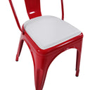 White Seat Cushion PILOW I on a red metal chair by hjh OFFICE
