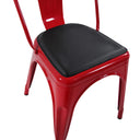 Black Seat Cushion PILOW I on a red metal chair by hjh OFFICE