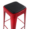 Black PILOW II seat cushion on a red stool by hjh OFFICE