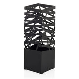 Black umbrella stand PLUVARIS with a geometric grid pattern in the upper area by hjh LIVING