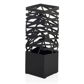 Black umbrella stand PLUVARIS with a geometric grid pattern in the upper area by hjh LIVING