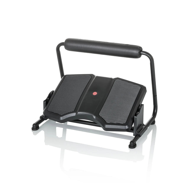 Black Footrest PODI F with ribbed tread surface and integrated holding bracket by hjh OFFICE