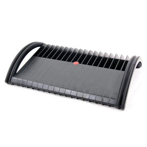 Black Footrest PODI with slatted structure and integrated handles by hjh OFFICE