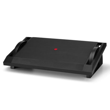 Black Footrest PODI I with textured surface and two side rollers by hjh OFFICE