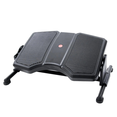 Black Footrest PODI II with two ribbed tread surfaces and metal frame by hjh OFFICE