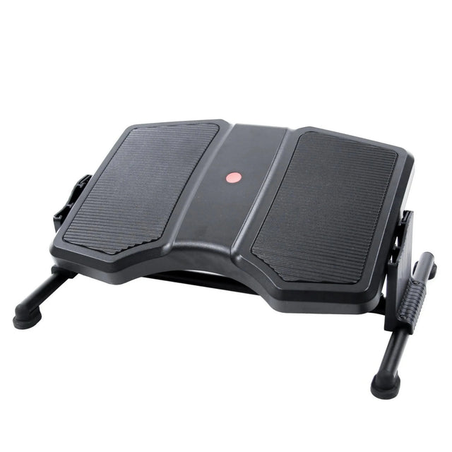 Black Footrest PODI II with two ribbed tread surfaces and metal frame by hjh OFFICE