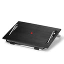 Black Footrest PODI III with ribbed surface and chrome frame by hjh OFFICE