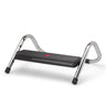 Footrest PODI IV with black tread surface and chrome-plated metal frame by hjh OFFICE