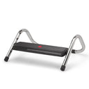 Footrest PODI IV with black tread surface and chrome-plated metal frame by hjh OFFICE