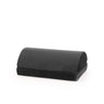 Black Footrest Podi Velvet 1 with a padded, semi-circular surface by hjh OFFICE