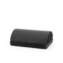 Black Footrest Podi Velvet 1 with a padded, semi-circular surface by hjh OFFICE