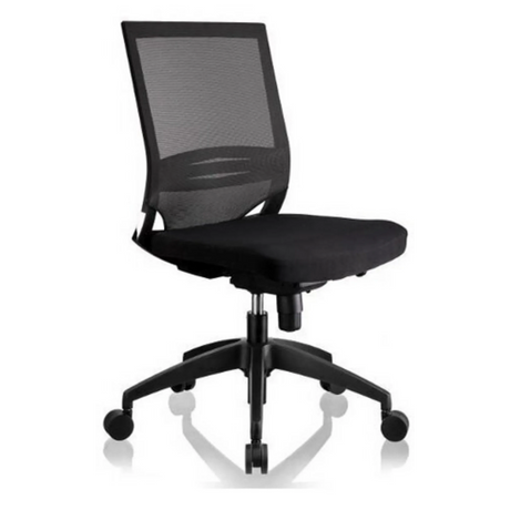 Black Professional Office Chair PORTO ECO with mesh backrest and padded seat by hjh OFFICE