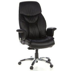 Luxury Executive Chair PRADO in black faux leather with padded armrests by hjh OFFICE