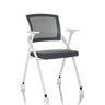 Grey Folding chair PRIORITY II W with mesh backrest, armrests and white castors by hjh OFFICE