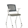 Grey Folding chair PRIORITY II W PU with mesh backrest, armrests and castors by hjh OFFICE