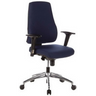 Professional Office Chair PRO-TEC 200 with dark blue cover, armrests and star base made of metal by hjh OFFICE