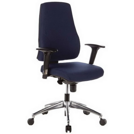 Professional Office Chair PRO-TEC 200 with dark blue cover, armrests and star base made of metal by hjh OFFICE