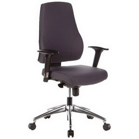 Professional Office Chair PRO-TEC 200 in anthracite with armrests and polished star base by hjh OFFICE