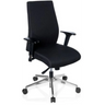 Professional Office Chair PRO-TEC 250 in black with armrests and silver star base on castors by hjh OFFICE