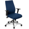 Professional Office Chair PRO-TEC 250 with dark blue fabric upholstery and silver-coloured base by hjh OFFICE