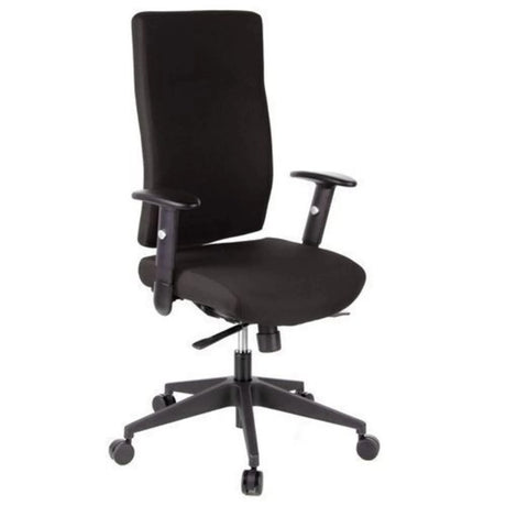 Black Professional Office Chair PRO-TEC 300 with high backrest and armrests on castors by hjh OFFICE