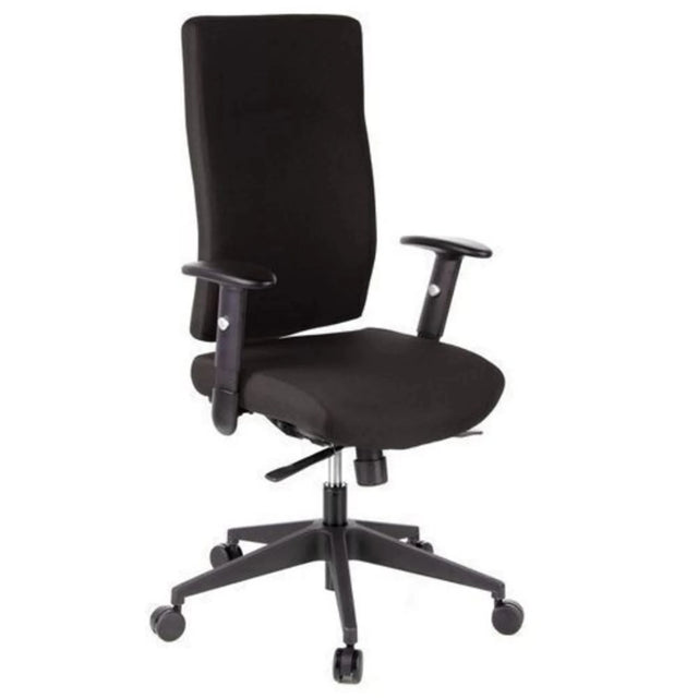 Black Professional Office Chair PRO-TEC 300 with high backrest and armrests on castors by hjh OFFICE