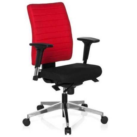 Professional Office Chair PRO-TEC 350 in black-red with armrests and aluminium base by hjh OFFICE