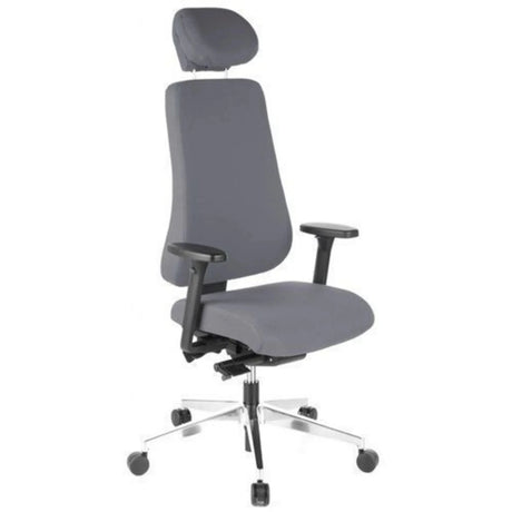 Professional Office Chair PRO-TEC 400 in anthracite fabric upholstery with headrest and armrests by hjh OFFICE