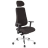Professional Office Chair PRO-TEC 400 with black fabric upholstery, headrest and polished base by hjh OFFICE