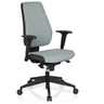 Professional Office Chair PRO-TEC 500 with grey upholstery, black armrests and castor base by hjh OFFICE