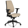 Professional Office Chair PRO-TEC 500 with beige fabric upholstery, black armrests and caster base by hjh OFFICE