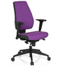 Professional Office Chair PRO-TEC 500 with purple fabric upholstery, black armrests and caster base by hjh OFFICE